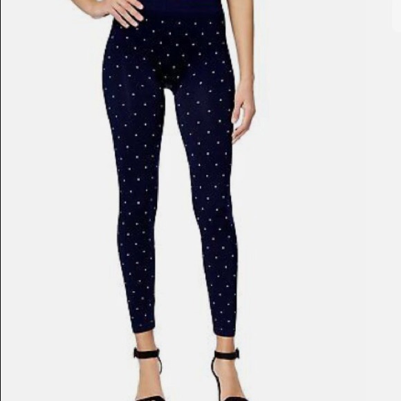 NEW First Looks Women's Seamless Full-Length Legging Jacquard Dot Size : L/X - Picture 1 of 4